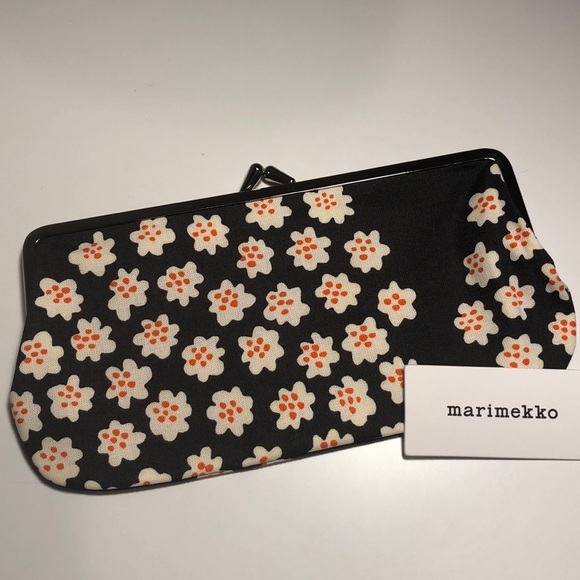 Marimekko Bags Nwt Marimekko Puketti Print Rectangular Pouch Grey Poshmark